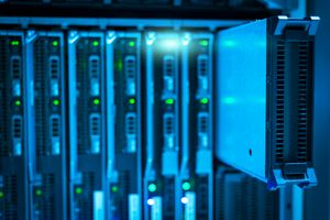 Closeup of server hardware